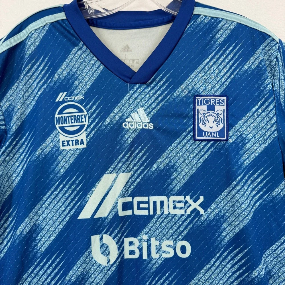 Adidas Tigres UANL Soccer Jersey Mens Large Blue 2022 Away Kit H13881